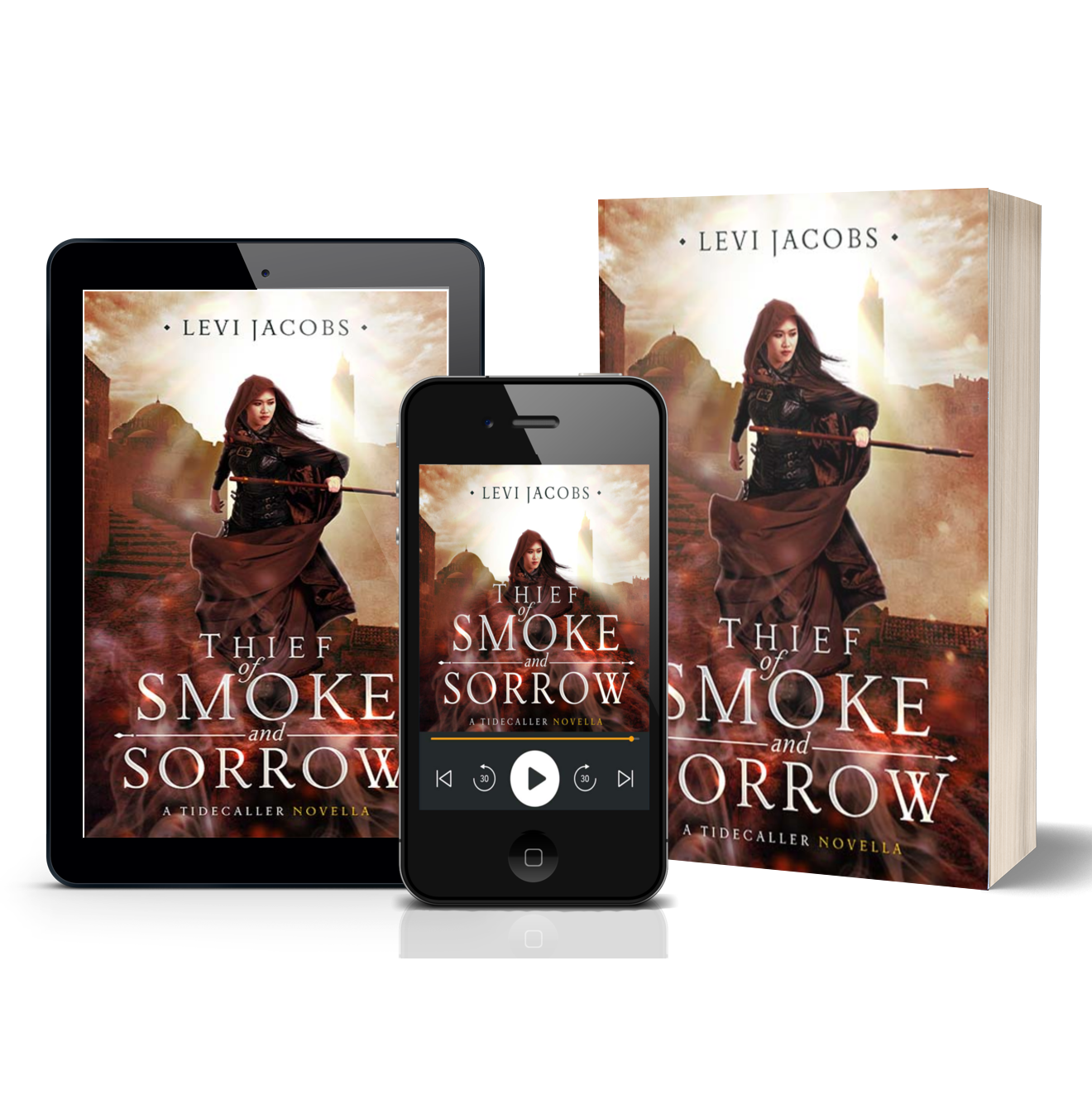 Ebook, paperback, and audiobook images for the product.